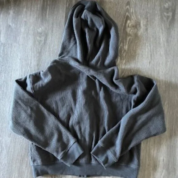 Auden Two-Piece Lounge Set Hooded Sweatshirt Full Zip Sweatpants Gray Women's S - Picture 9 of 14